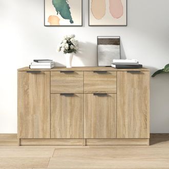 vidaXL Vidaxl - Aparadores 2 Uds Madera Contrachapada Roble Sonoma 60x30x70 Cm