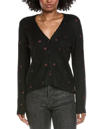 CeCe by Cynthia Steffe Foil Heart Wool-Blend Cardigan