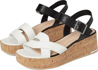 Franco Sarto Tilly Womens Wedge Shoes Black/White : 6.5 M, Leather/Rubber