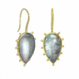 Rachel Reinhardt Jewelry Womens Labradorite Bezel Earrings In Blue