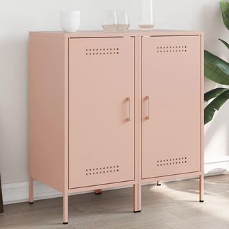 Berkfield Home Sideboards 2 pcs Pink 36x39x79 cm Steel | Size: 36 x 39 x 79 cm