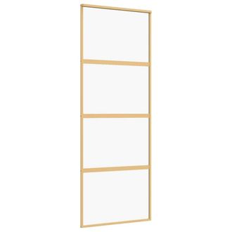Berkfield Home Sliding Door Gold 76x205 cm Clear ESG Glass & Aluminium