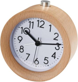 OEM Reloj Despertador A Pilas, Reloj Despertador De Madera Con Funci&oacute;n De Repetici&oacute;n, Reloj Despertador Anal&oacute;gico De Viaje Silencioso Con Manecillas Y Luz