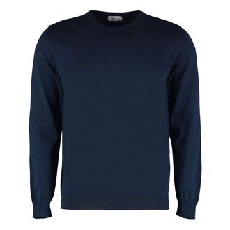 THE (ALPHABET) Truien & Vesten, Heren, Blauw, S, Katoen, De (Gebreide) Katoenen trui met ronde hals