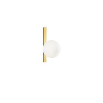 Luce-Ambiente-Design Aplique Enoire de Metal Oro Con Difusor de Vidrio Blanco