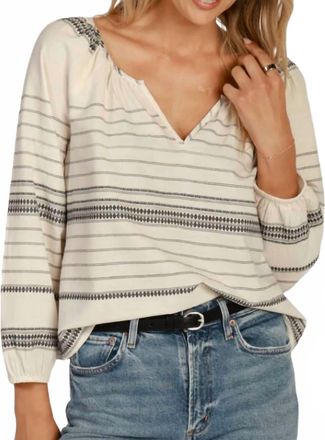 Dylan Andrea Popover Blouse In Natural