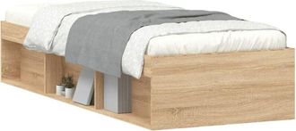 vidaXL Bed Frame without Mattress Sonoma Oak 75x190 cm Small Single Small Single Vidaxl