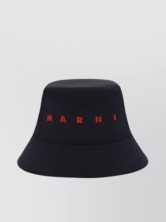 Marni cotton logo embroidered bucket hat