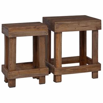 vidaXL Soporte De Plantas 2 Pcs Marr&oacute;n 70 X 11 X 27 Cm Madera De Caoba Vidaxl