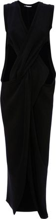 J.W.Anderson twist-front maxi dress - women - Polyester - 10 - Black