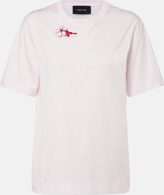 Simone Rocha Embellished cotton jersey T-shirt