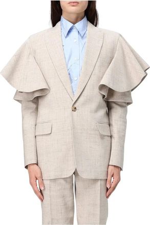 Moschino Chaqueta de tweed - Jackets - Mujer - Beige - S