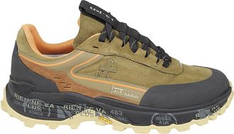 Premiata Olive Green Devin Calf Leather Sneakers