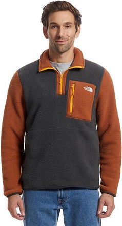 The North Face Yumiori 1/4 Zip Mens Coat Asphalt Grey/Burnt Umber/Summit Gold : 2XL, Fleece/Polyester