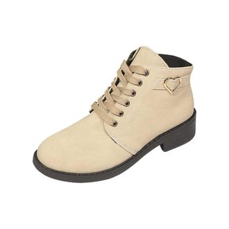 Generic Short Fashion Boots Lace Up Solid Color Leather Boot Lightweight Comfortable Short Boots Soft Sole Casual Elegant Boot Heels Platform Hiking Snow Boot