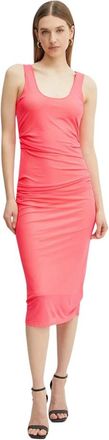 Patrizia Pepe Kleedjes, Dames, Roze, L, Polyester, Fitted Midi Dress