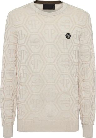 Philipp Plein Heren, Truien, Beige, Maat: M Zijde