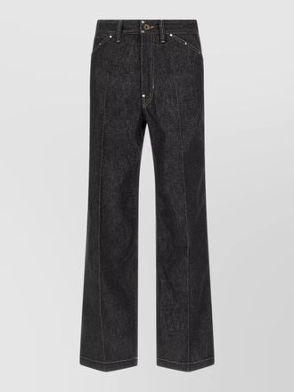Christophe Lemaire denim trousers contrast stitching belt loops