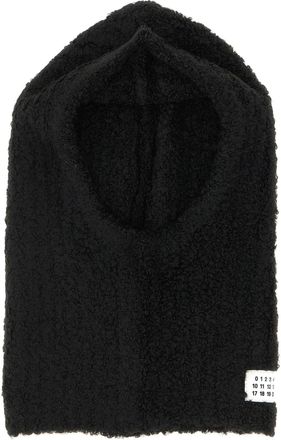 Maison Margiela Boucl&eacute; Wool Blend Balaclava - Black