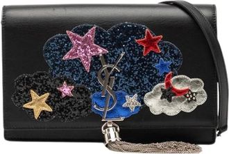 Saint Laurent Pre-owned Cross Body Bags, female, Black, Size: ONE SIZE Pre-owned The Kate Wallet on Chain