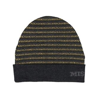 Missoni Beanies, male, Gray, Size: ONE SIZE Wool Beanie with Ribbed Knit Design