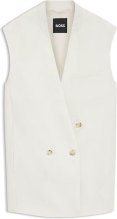 BOSS Sleeveless relaxed-fit blazer in a wool blend
