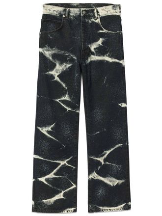 Purple P018 Marble Coated jeans met wijde pijpen - Zwart