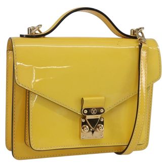 Louis Vuitton Monceau Vernis Yellow Patent_Leather Handbag (Pre-Owned)