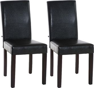 Clp Set De 2 Sillas De Comedor Ina En Cuero Sint&eacute;tico Marr&oacute;n Marr&oacute;n Oscuro