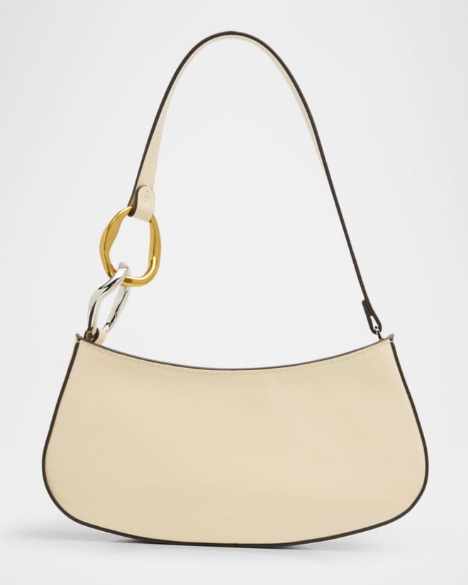 Ollie Curved Leather Shoulder Bag