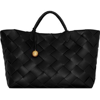 Rebecca Minkoff Mini Frankie Woven Leather Tote in Black at Nordstrom