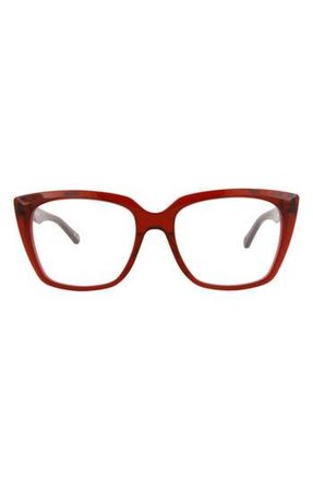 Balenciaga 53mm Cat Eye Optical Glasses in Red Red Transparent at Nordstrom Rack