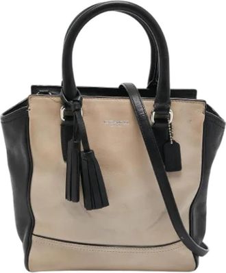 Coach Pre-owned Leather totes - Dames - Vintage Shopper - Zwart - ONE Size - Tweed - Vintage
