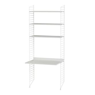 String Furniture String - Arbeitsplatzkombination, 78 x 200 x 30 cm, weiss / weiss