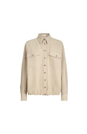 Brunello Cucinelli Fluid twill shirt in Sand at Nordstrom, Size 3X-Large Eu