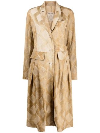 Uma Wang Cappotto monopetto a rombi - Marrone