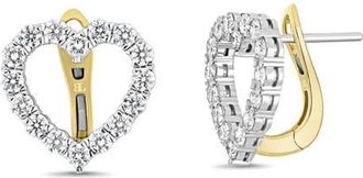 Bony Levy 18K Gold Liora Diamond Heart Huggie Earrings in 18K Two Tone/diamond at Nordstrom