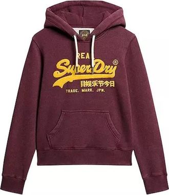 Superdry Chenille Grafische Hoodie Burgundy - Dames - Hoodies - Rood - L - Hoodies & sweatvesten