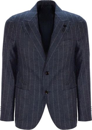 Lardini Pinstripe Blazer - Heren - Blazers - Blauw - 2XL - Wol - Jassen