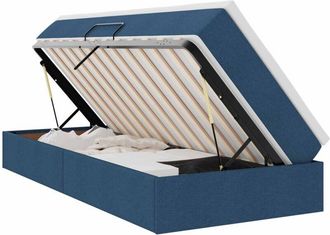 vidaXL Storage Bed with Mattress Blue 90 x 200 cm Polyester vidaXL