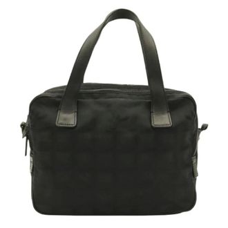 Chanel Pre-owned New Travel Line Nylon Jacquard Leren Handtas - Dames - Pre-owned - Zwart - Maat: ONE Size Nylon