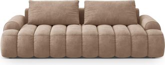 CXL by Christian Lacroix Sof&aacute; cama con ba&uacute;l de almacenaje 4 plazas terciopelo beige oscuro