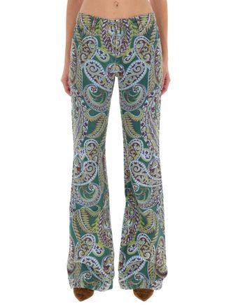 Etro Multicolor Printed Low Rise Jeans