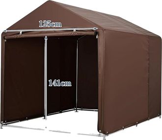 OEM Cobertizo Para Bicicletas, Dise&ntilde;o Impermeable, Con Capacidad Para Hasta 3 Bicicletas, Color Marr&oacute;n