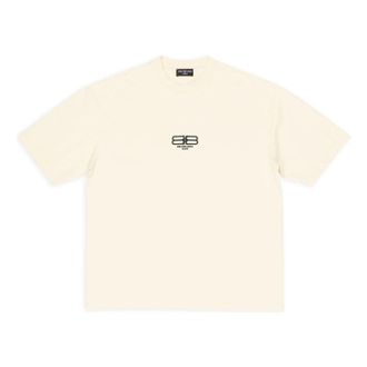 Balenciaga BB Paris Icon T-Shirt Medium Fit Light Beige Black 612966TMVG79069