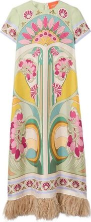 La DoubleJ Swing Dress With Feathers