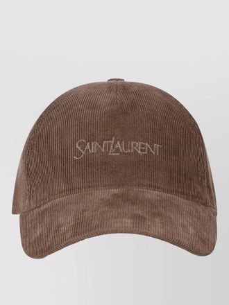 Saint Laurent corduroy cap curved visor casual style