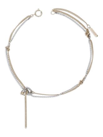 Justine Clenquet Amber halsketting met dubbele ketting - Goud