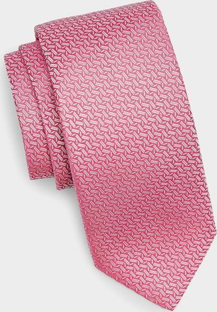 Canali Men & apos;s Zigzag Woven Silk Tie