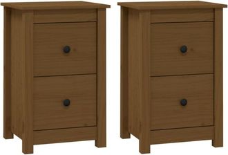 vidaXL Vidaxl - Bedside Cabinets 2 pcs Honey Brown 40x35x61.5 cm Solid Wood Pine